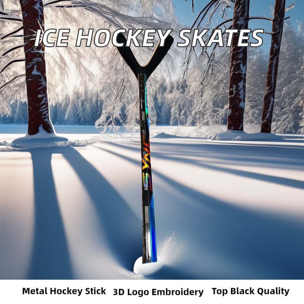 High Quality OEM Customized Carbon Fiber Ice Hockey Skates Winter Sport Skate Shoes for Men Women Kids Black and White Set