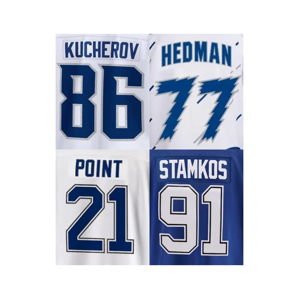 Stitched American Teams Hockey Jerseys Tampa Bay 21 Point 77 Hedman 86 Kucherov 88 Vasilevskiy 91 Stamkos Reverse Retro
