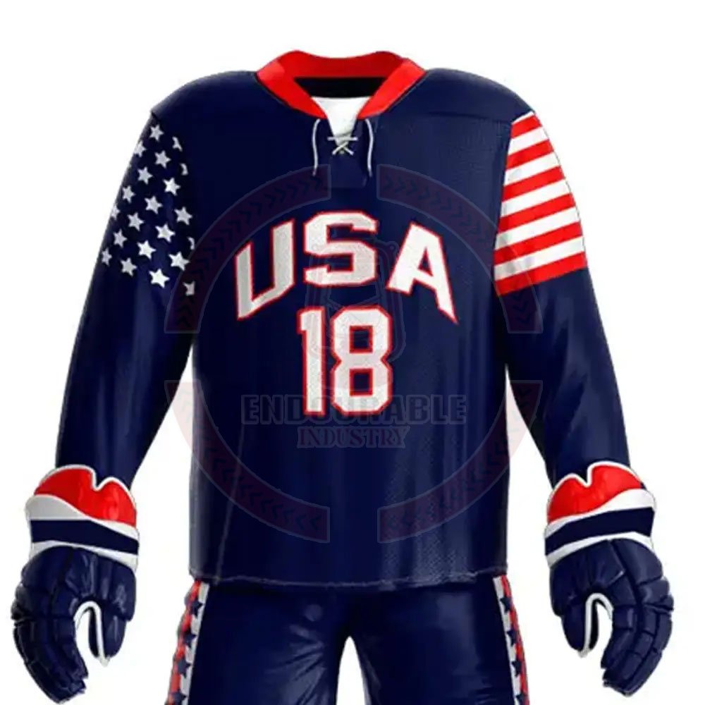 2024 Customized High Quality Men's Ice Hockey Uniform Sublimation Printing Wholesale Cheap Price OEM Team Name