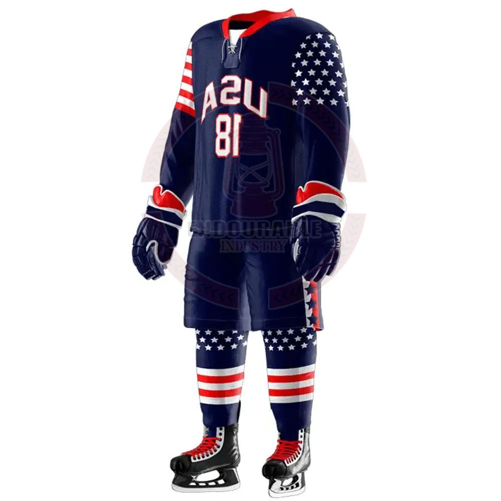 2024 Customized High Quality Men's Ice Hockey Uniform Sublimation Printing Wholesale Cheap Price OEM Team Name