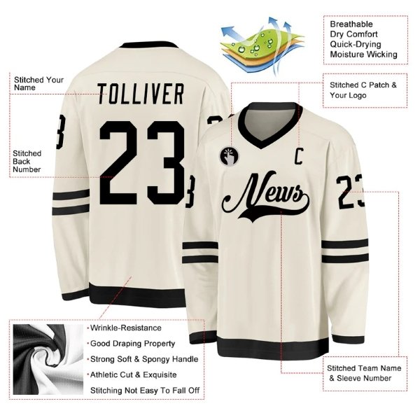 High Quality Breathable Canada Ice Hockey Jersey Customizable Toronto Design Wholesale Sublimation Mesh Uniform OEM Printing