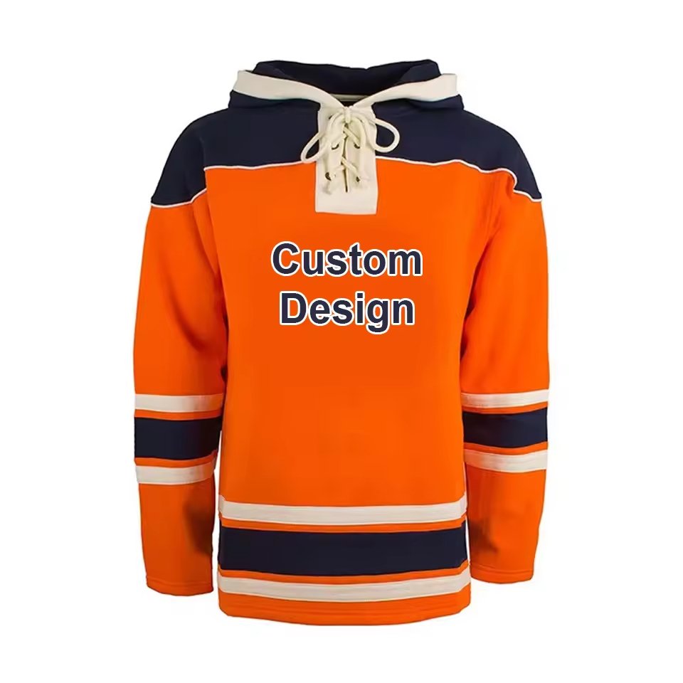 Custom multi color block oversized embroidery hockey hoodie for men Hoodies customized jersey sports wear