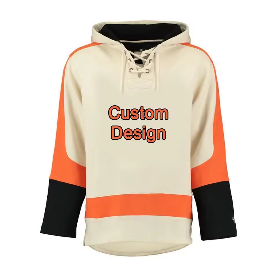 Custom multi color block oversized embroidery hockey hoodie for men Hoodies customized jersey sports wear