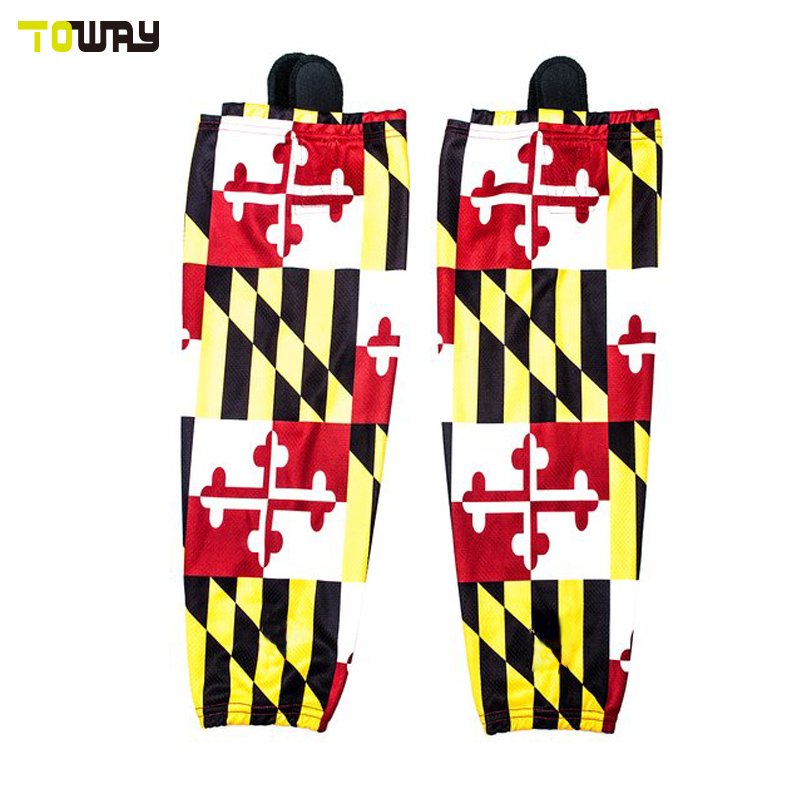 BETHERIVAL wholesale knitted custom sublimated youth camo hockey socks
