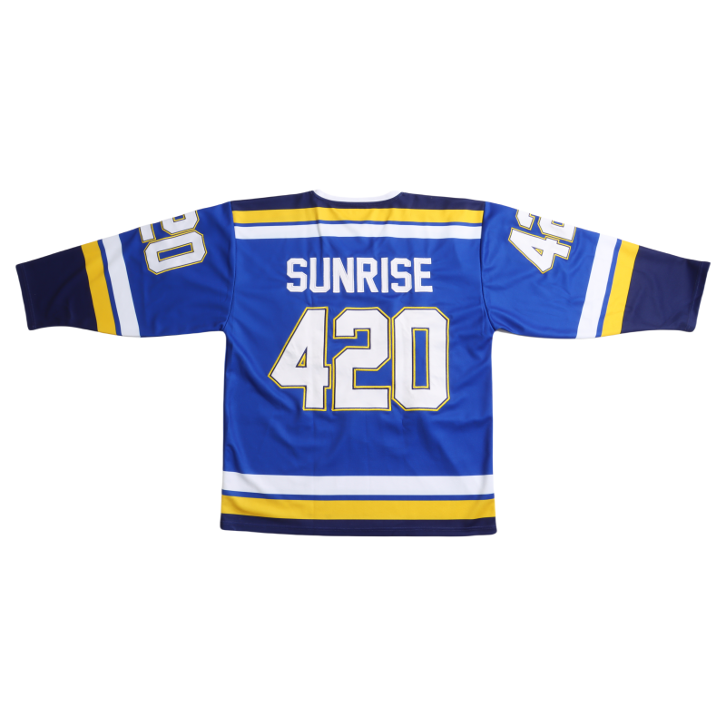 Wholesale Long Sleeved Ice Hockey Jersey Sports Wear Blue Comfortable Ice Hockey Jersey For Men