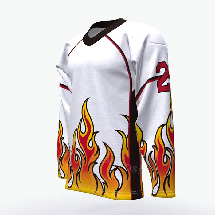 China Manufacturer Oem Design Professional Polyester Hockey Uniform Customized Embroidery Tackle Twill Logo Ice Hockey Jersey