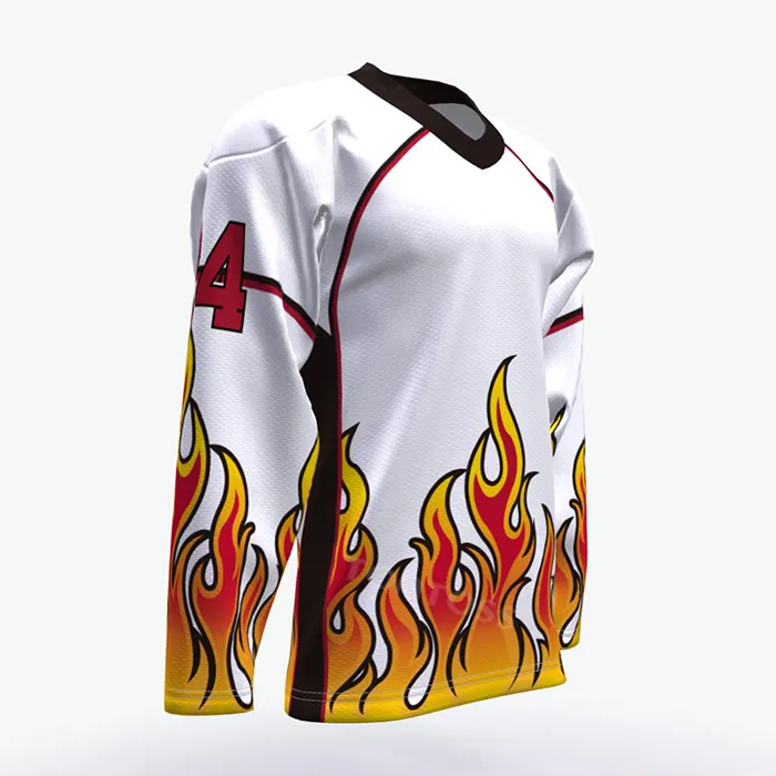 China Manufacturer Oem Design Professional Polyester Hockey Uniform Customized Embroidery Tackle Twill Logo Ice Hockey Jersey