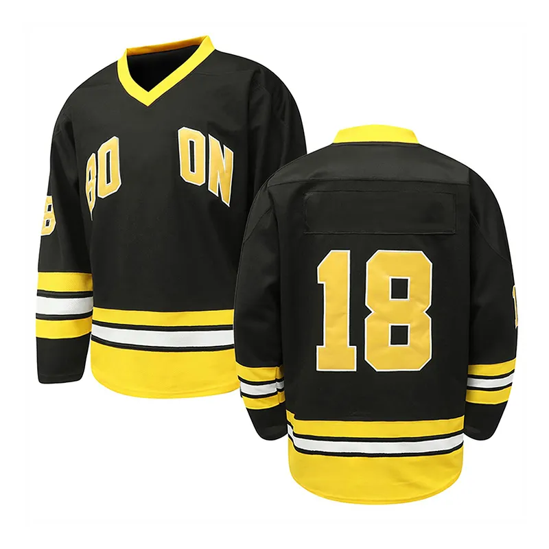 Factory Wholesale Custom Embroidery Logo Applique Ice Hockey Jersey 100% Polyester Sublimation Design Team Club Hockey Jerseys