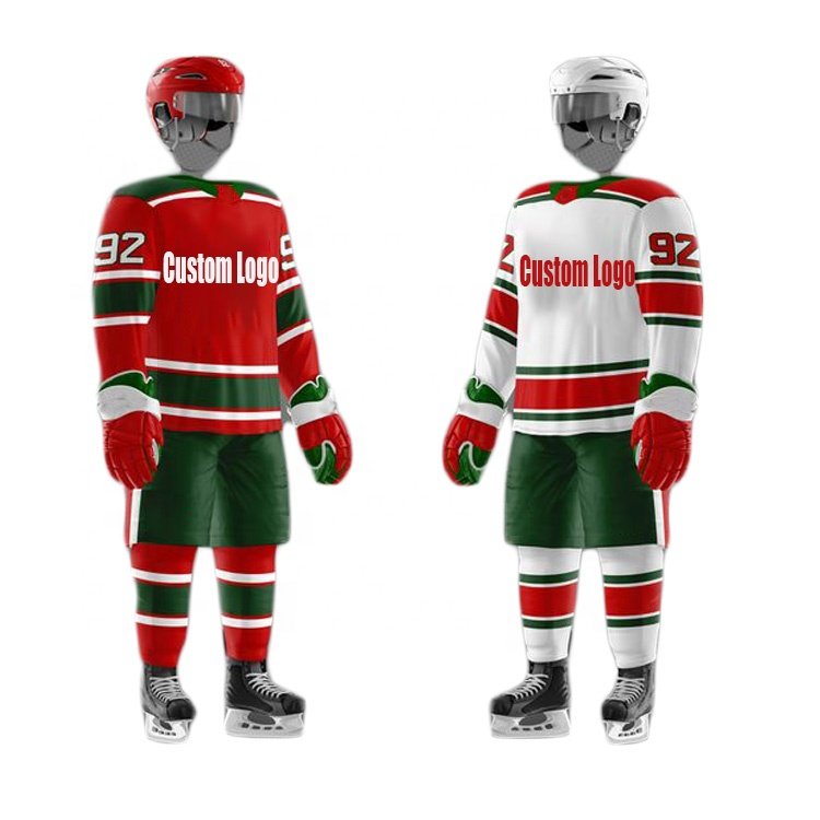 New arrival design your own custom team name and number sublimation printed long sleeve reversible hockey jersey