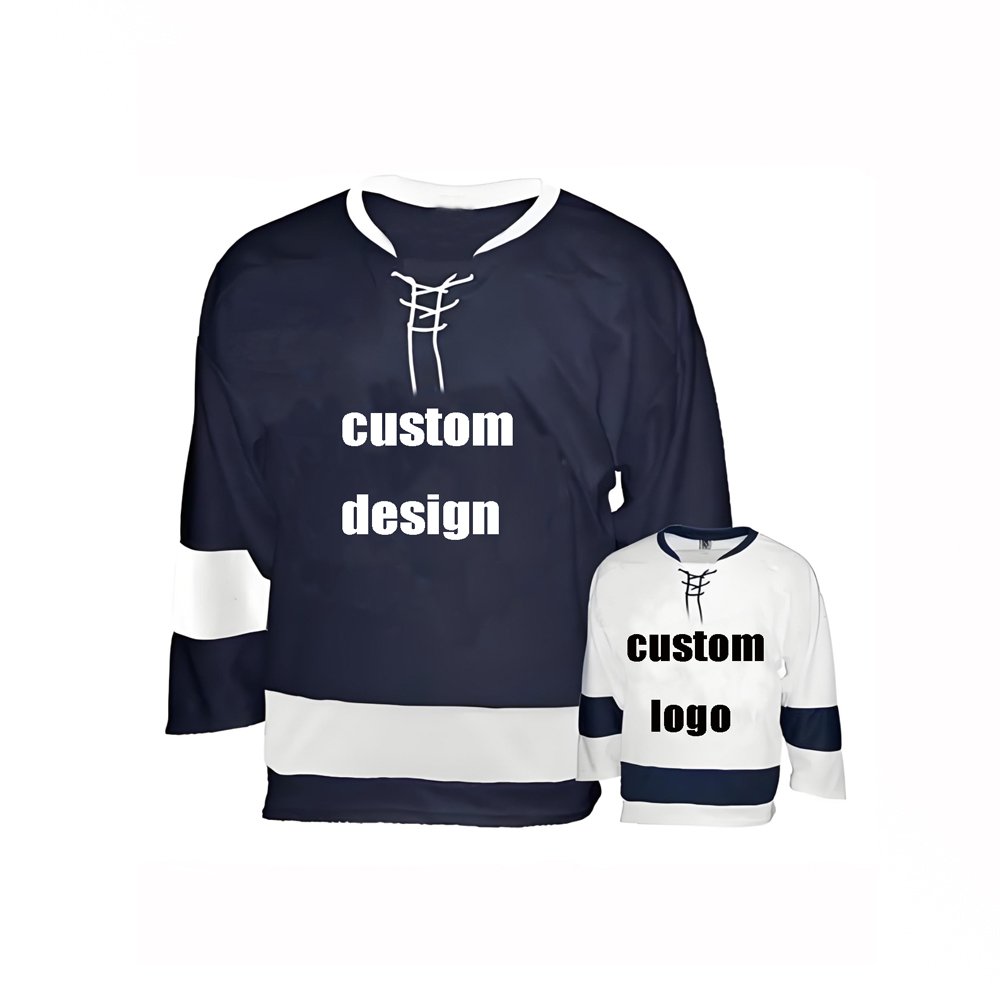 High quality customized logo lace up short sleeve hockey jerseys hockey jersey custom logo blank hockey jersey