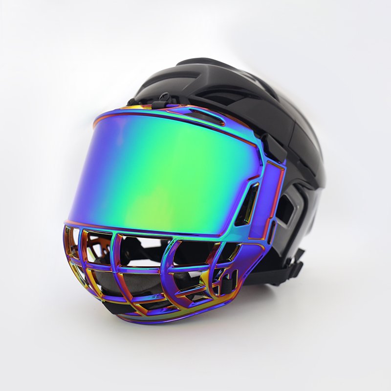 Factory Supported Customizable Anti-Fog Ice Hockey Anti-Scratch Visor Both Side Revo green Ice Hockey Cage For Ice Hockey Helmet