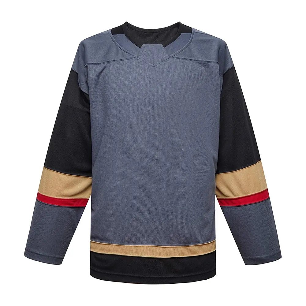 Wholesale custom design sublimated printing blank ice hockey jersey stitched embroidered hockey jerseys adult unisex MS-IHJ-05