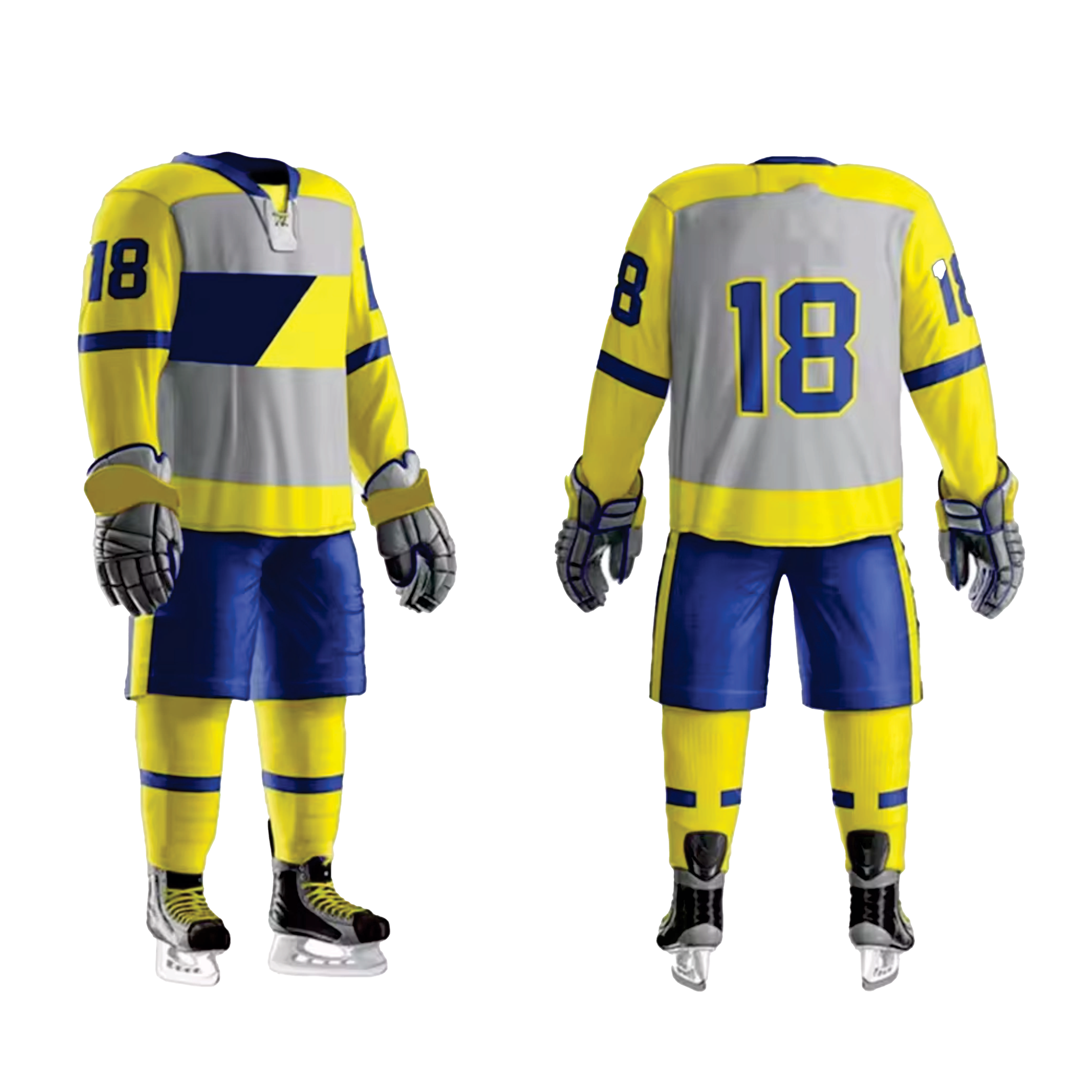 Hot Selling Sublimation 100% Polyester Ice Hockey Jersey OEM ice hockey uniforms with custom features