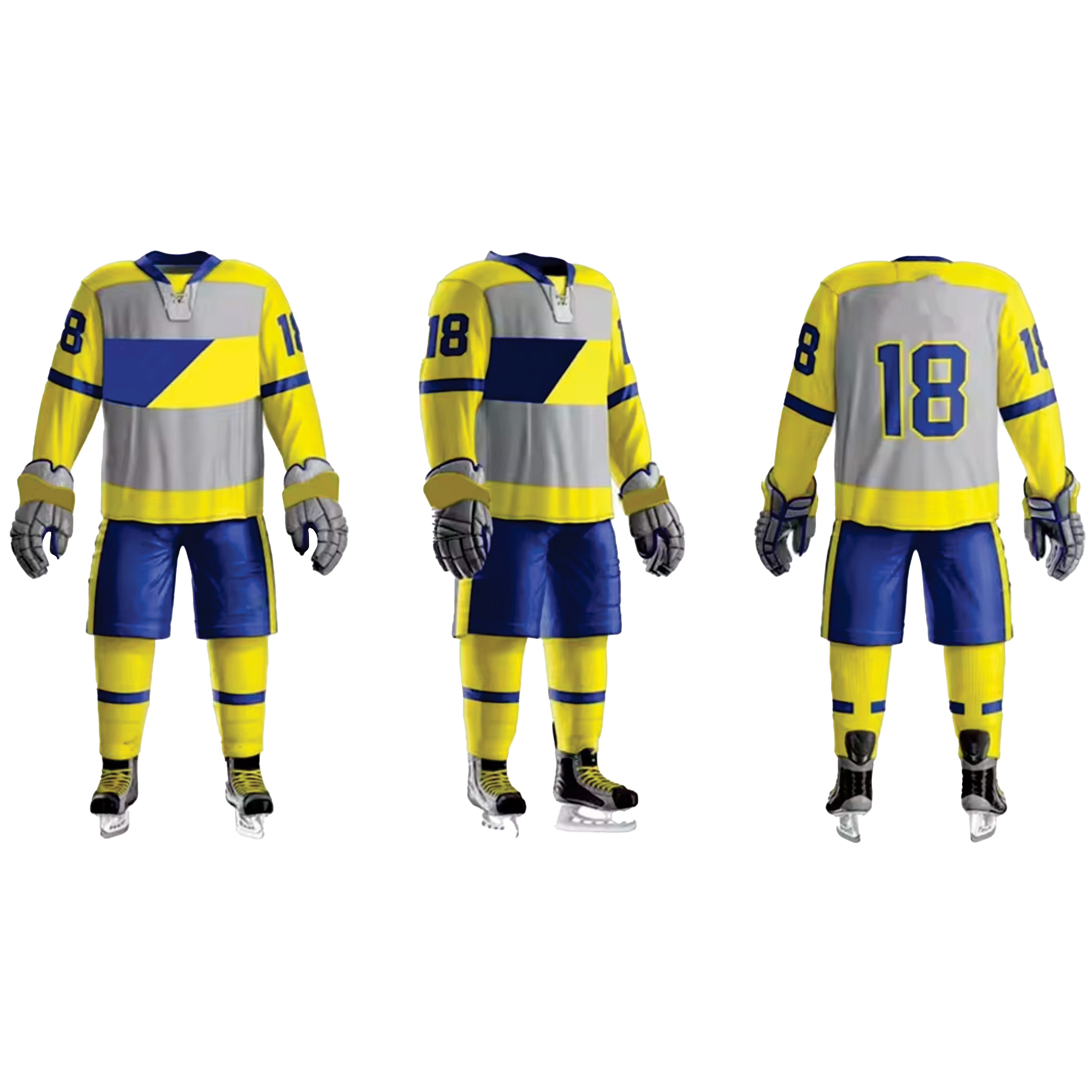 Hot Selling Sublimation 100% Polyester Ice Hockey Jersey OEM ice hockey uniforms with custom features