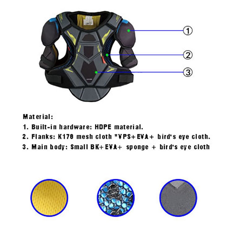 Professional Ice Hockey Goalie Chest Pads Ice Hockey Chest Plate Equipment High Quality Comfortable and Breathable Professional