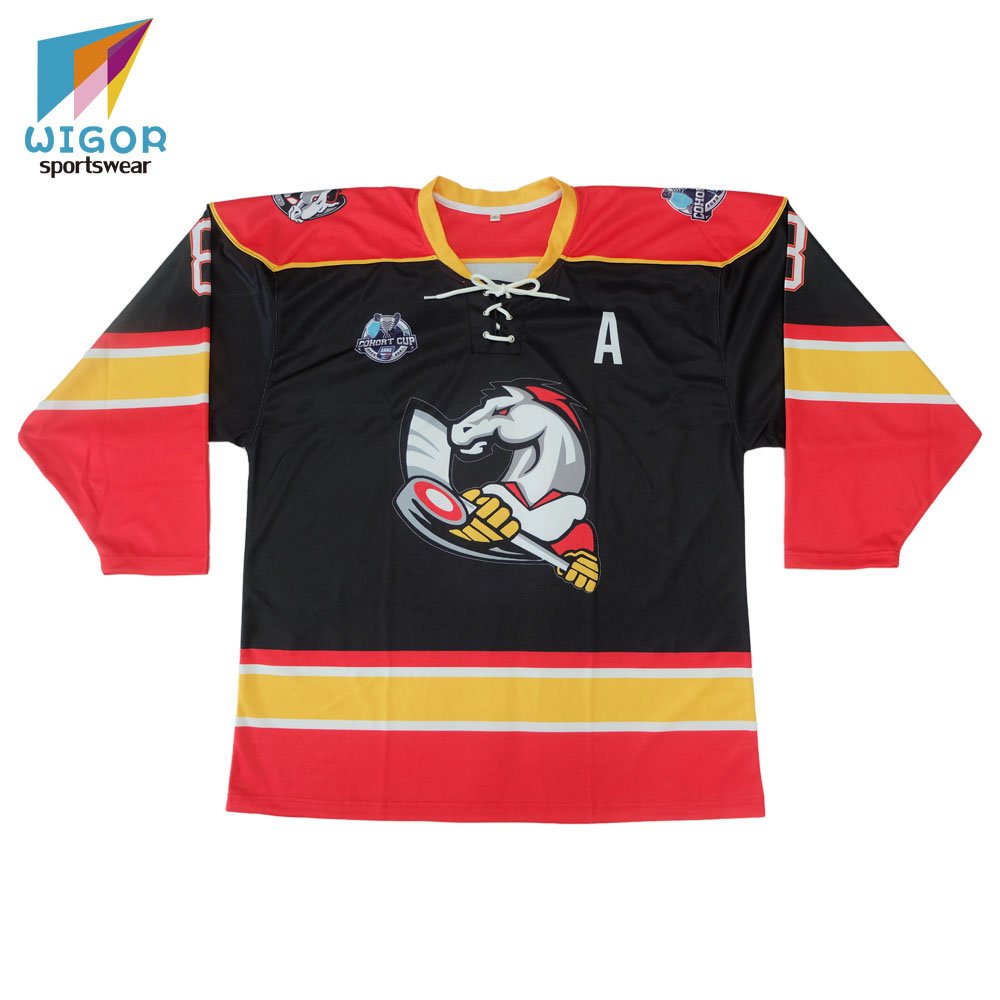 100% Polyester Premium Digital Printing Custom Practice Team Jersey Coolmax Ice Hockey Jersey