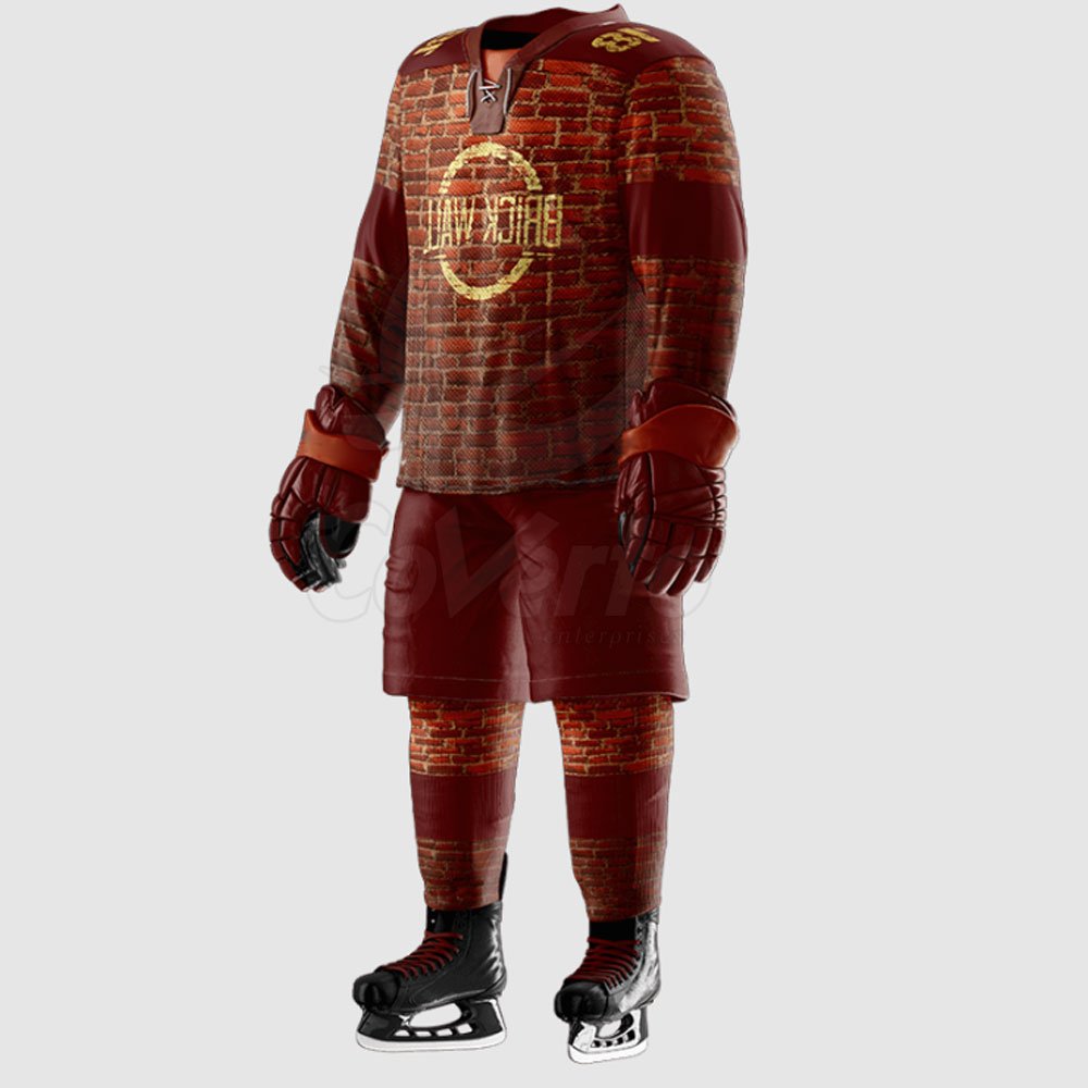 Customized Logo Design Ice Hockey Uniform for Plus Size Adults Made in Pakistan-Sets Style with OEM Team Name Printing