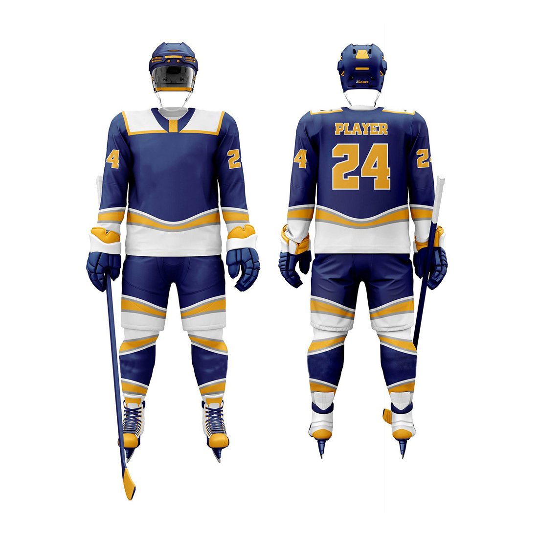Premium Quality Comfortable Breathable Ice Hockey Uniforms in Solid Color with Unique Style Customizable OEM Team Name Printing