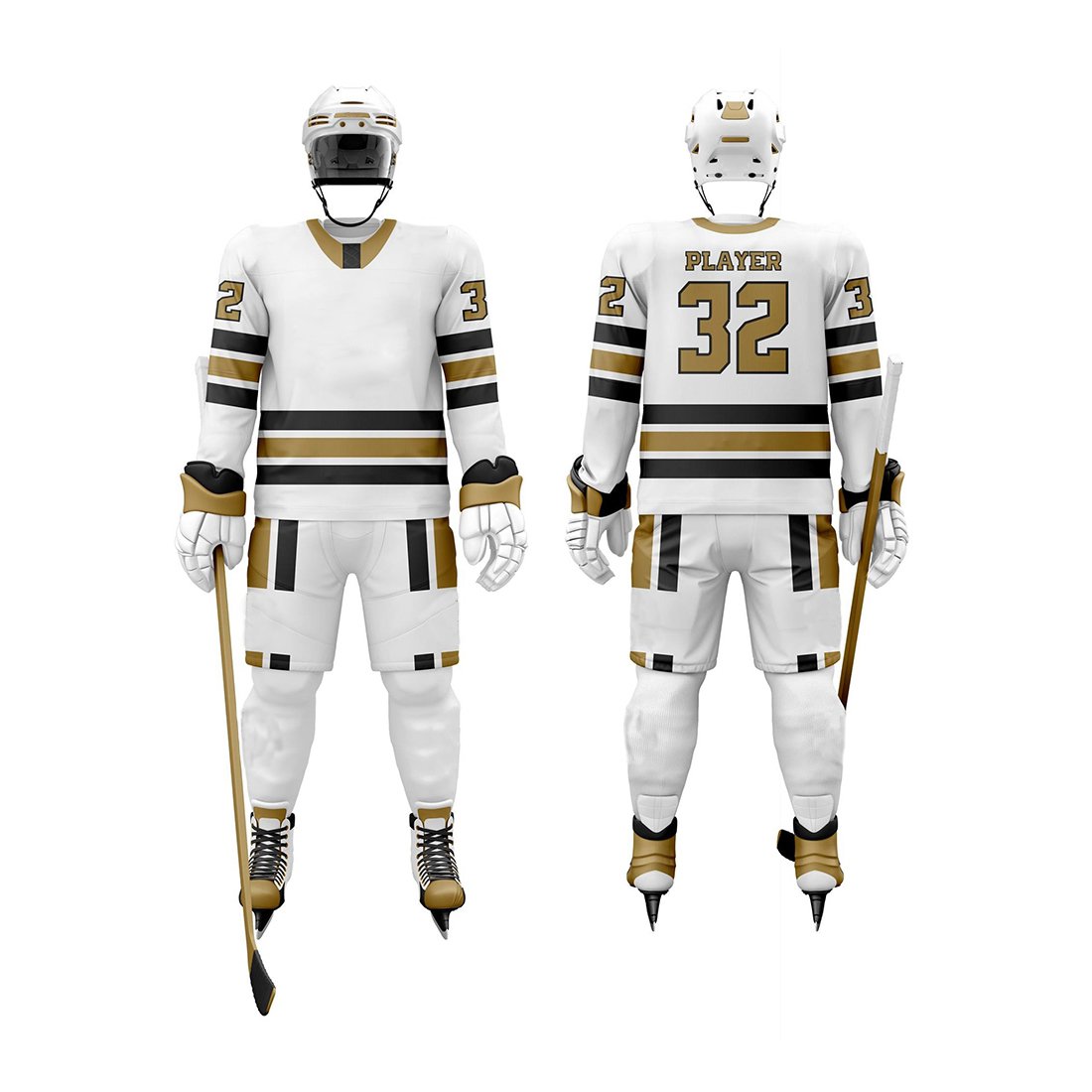Premium Quality Comfortable Breathable Ice Hockey Uniforms in Solid Color with Unique Style Customizable OEM Team Name Printing