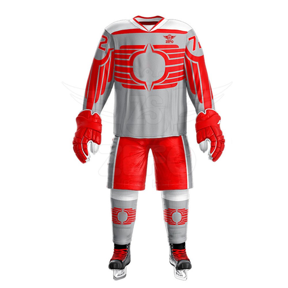 Best Selling Private Label Ice Hockey Uniform Light Weight Polyester Made Ice Hockey Uniform