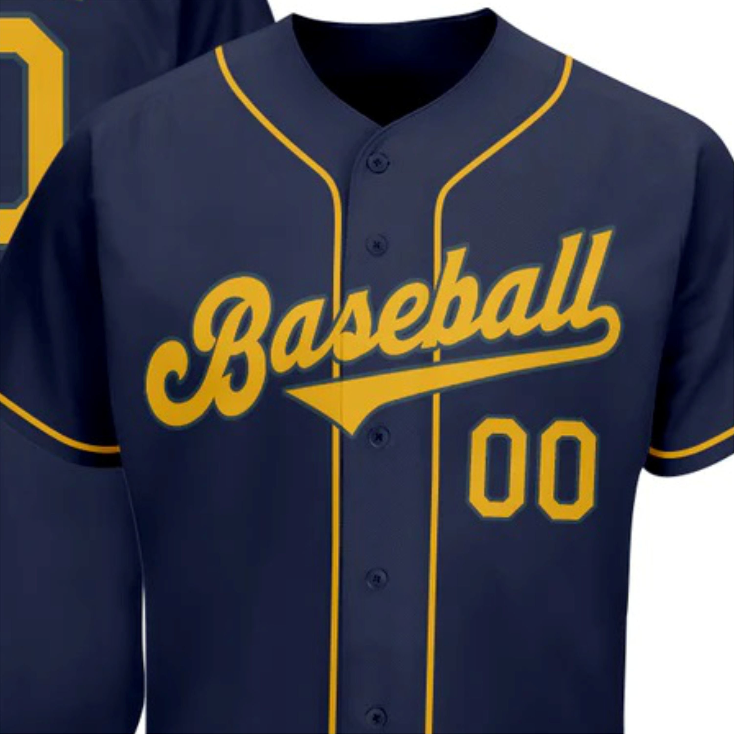 Premium Quality Button Up 100%Polyester Baseball Jersey High Quality Fabric Perfect for Team Sports Fans and Casual Outfits