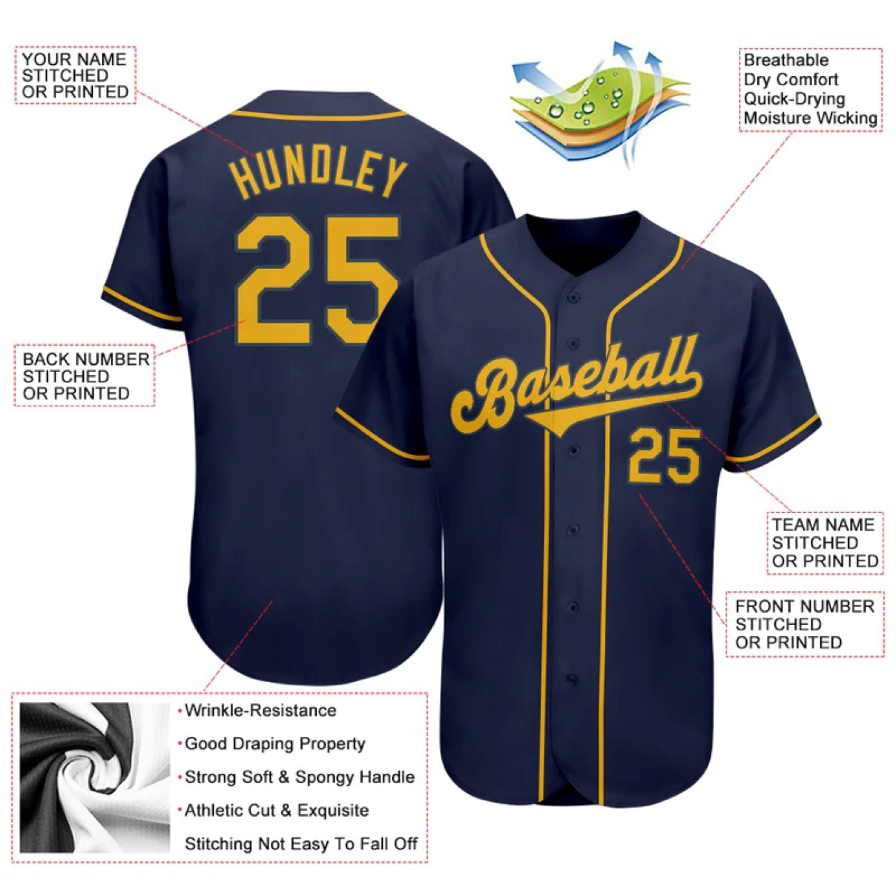Premium Quality Button Up 100%Polyester Baseball Jersey High Quality Fabric Perfect for Team Sports Fans and Casual Outfits