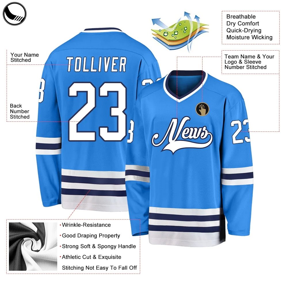 BETHERIVAL Breathable 100% Polyester Tackle Twill Ice Hockey Shirt Custom Embroidery Logo Patch Ice Hockey Wear Jersey Hockey