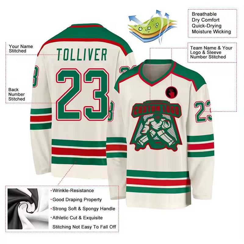 OEM Custom Embroidery Sublimation Ice Hockey Wear Blank Jersey Ice Hockey Club Jersey Professional Field Hockey Jersey