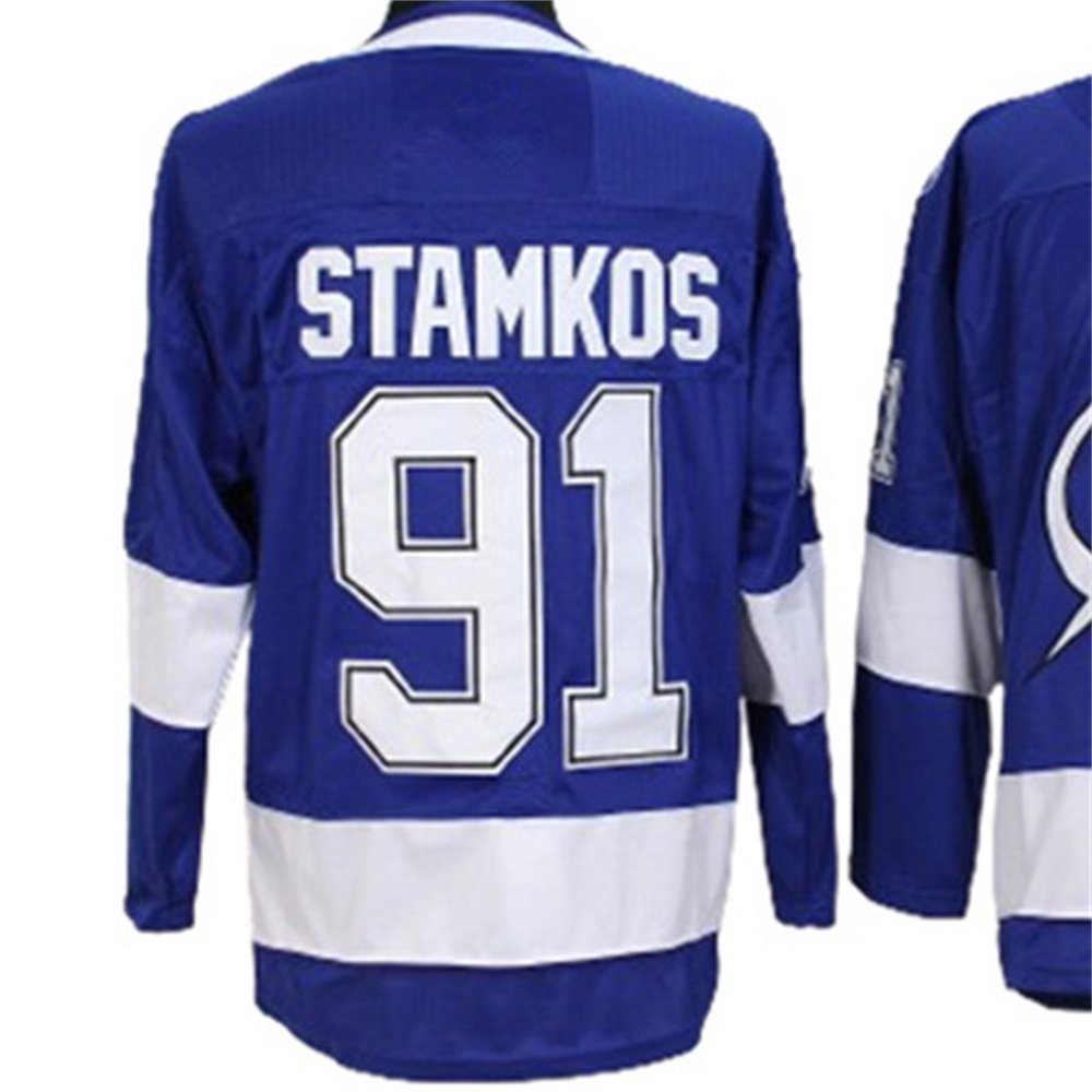 Custom team Hockey Jerseys 88# VASILEVSKIY 86# KUCHEROV 91#STAMKOS Hockey Jersey Embroidery Shirts Sports Wear