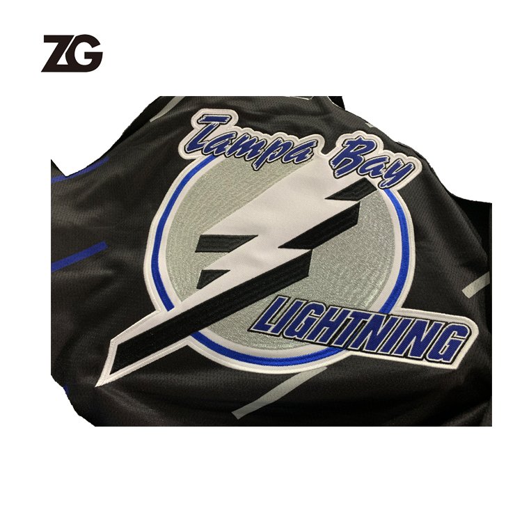 high quality embroidery tampa bay lightning ice hockey jersey custom team hockey jersey