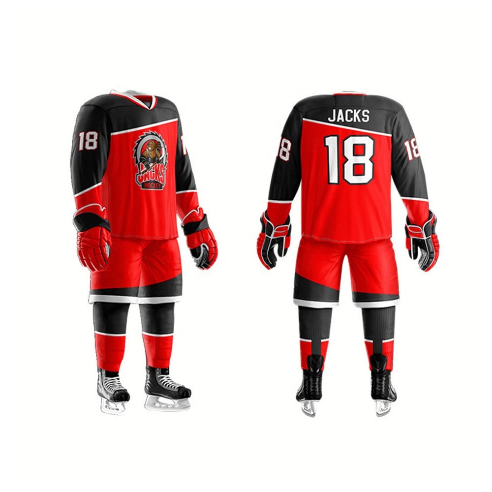 Sports Wear Ice Hockey Uniform Winter Wear Long Sleeve V-Neck Polyester Made Ice Hockey Uniform