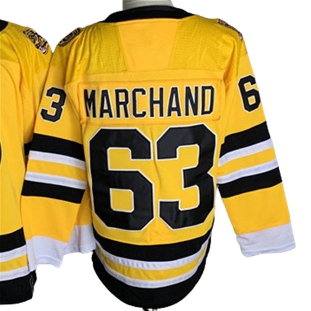 New Custom team Hockey Jerseys 63# MARCHAND 88# PASTRNAK Hockey Jersey Embroidery Shirts Sports Wear
