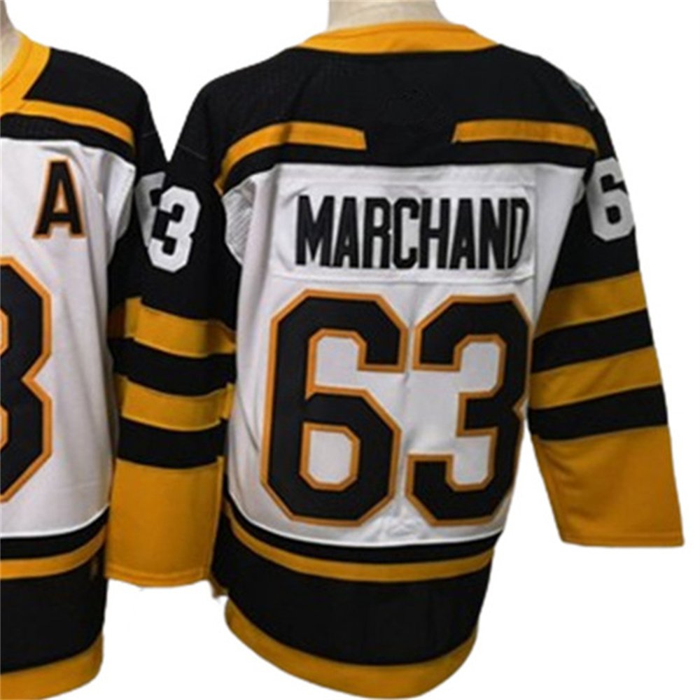 New Custom team Hockey Jerseys 63# MARCHAND 88# PASTRNAK Hockey Jersey Embroidery Shirts Sports Wear