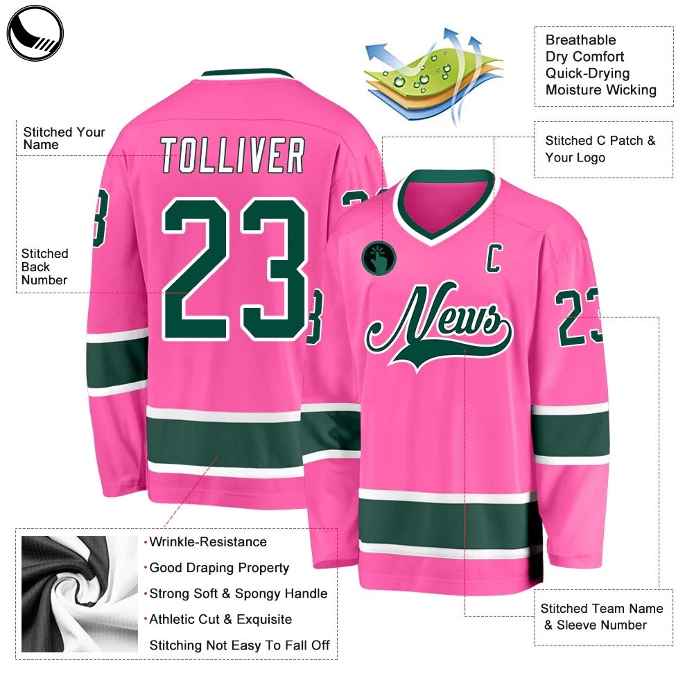 BETHERIVAL Hot Sale Custom Embroidery Applique Ice Hockey Jersey 100% Polyester Hockey Jersey