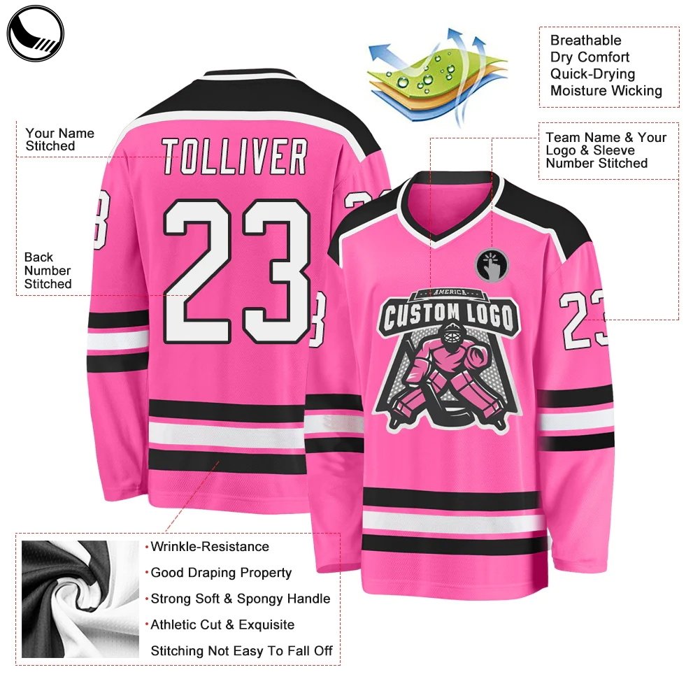 BETHERIVAL Hot Sale Custom Embroidery Applique Ice Hockey Jersey 100% Polyester Hockey Jersey