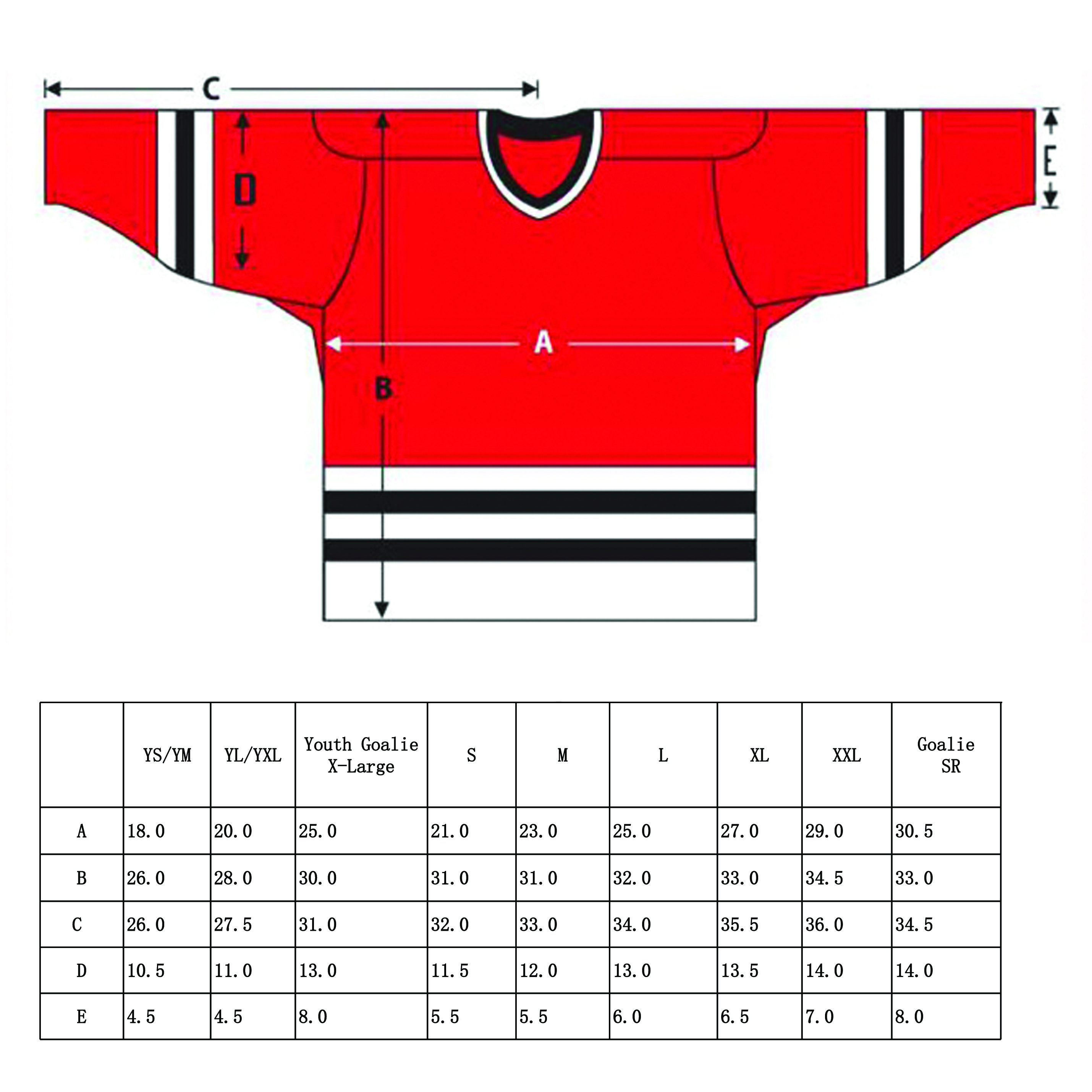 Wholesale Blank Hockey Jersey Polyester Hockey Jerseys Use For Wear Hockey Practice Jerseys
