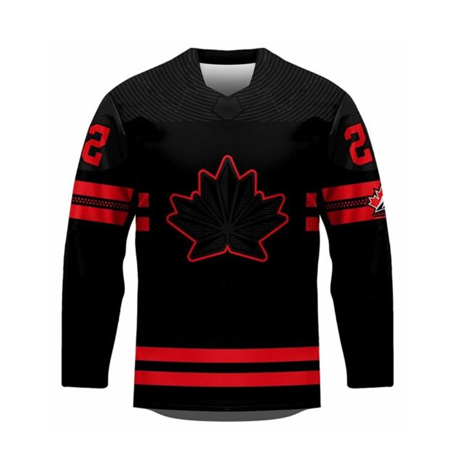 Canada Print Flag Custom mesh polyester sublimation allover printed Sublimated V neck with laces OEM Design Ice Hockey Jersey