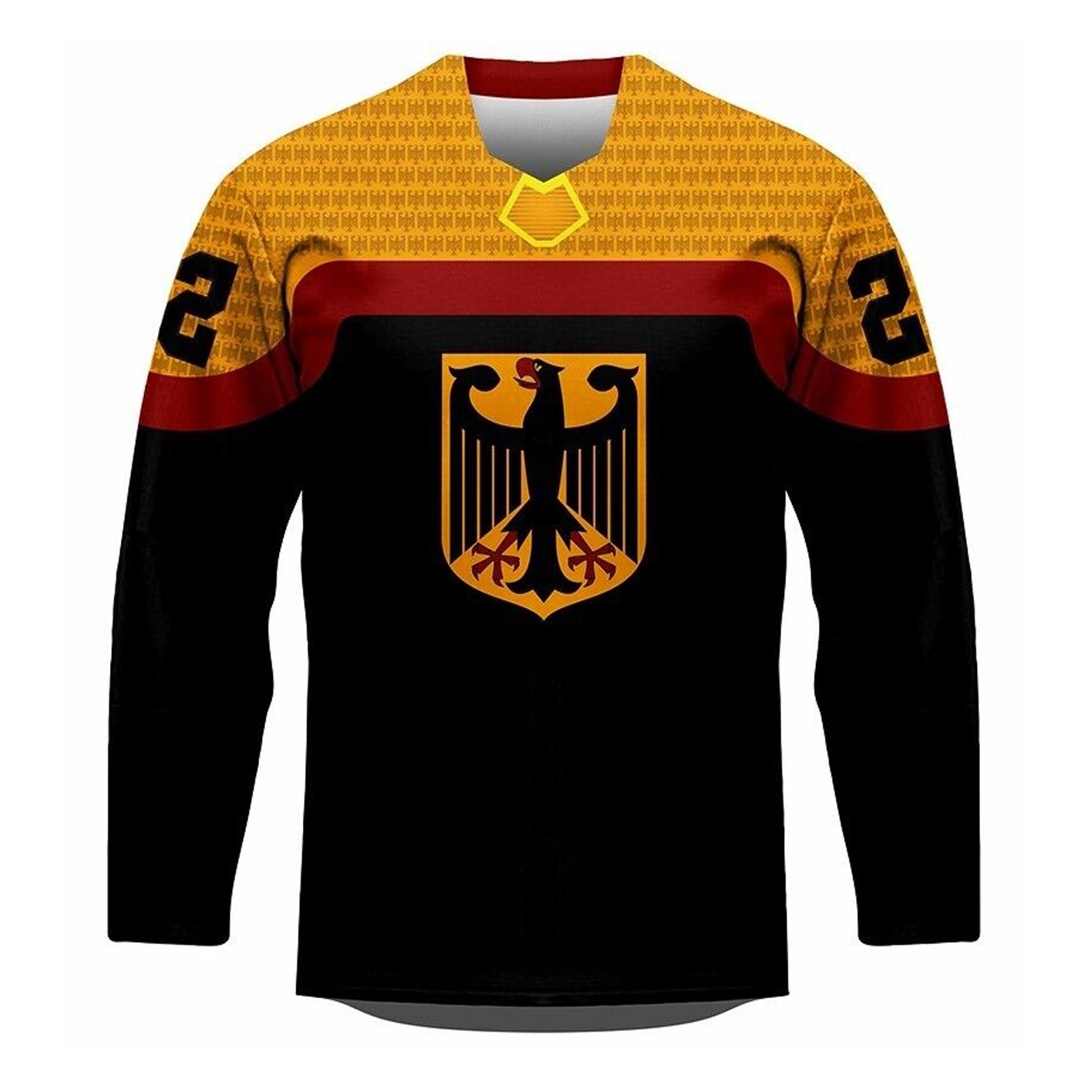 Canada Print Flag Custom mesh polyester sublimation allover printed Sublimated V neck with laces OEM Design Ice Hockey Jersey