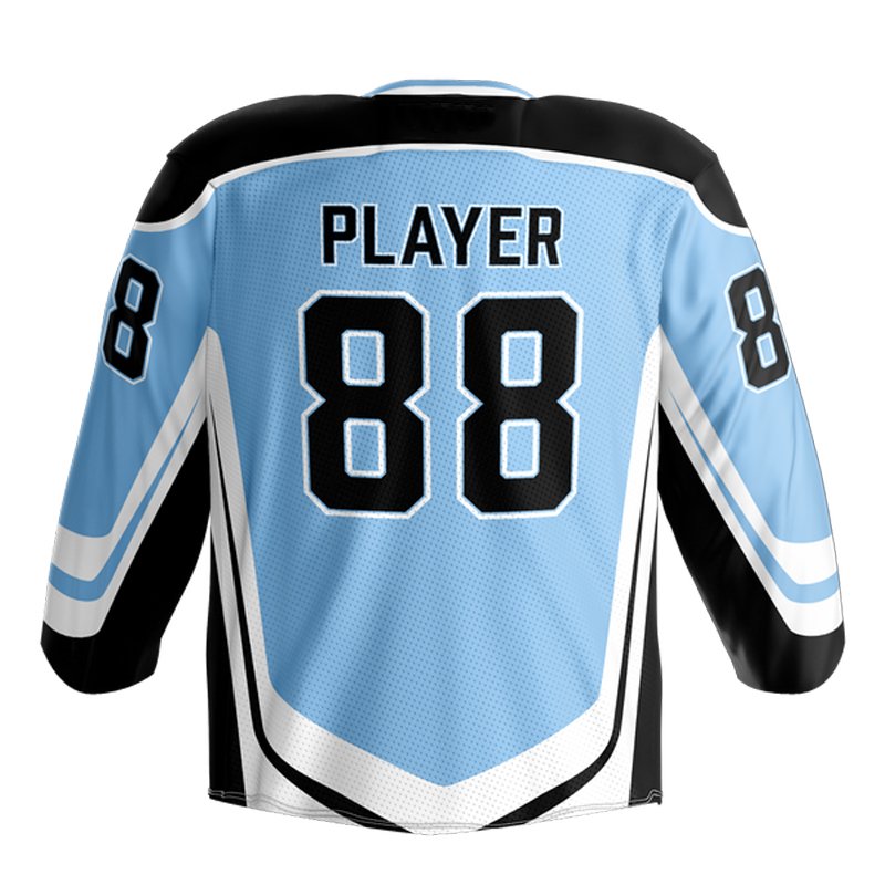 custom made breathable lightweight polyester sublimated team lace neck ice hockey jersey