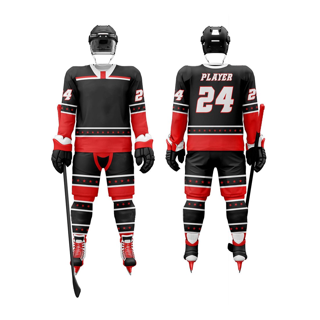 Premium Quality Factory Manufacture Ice Hockey Jersey And Pant Sets Wholesale Price Ice Hockey Uniform