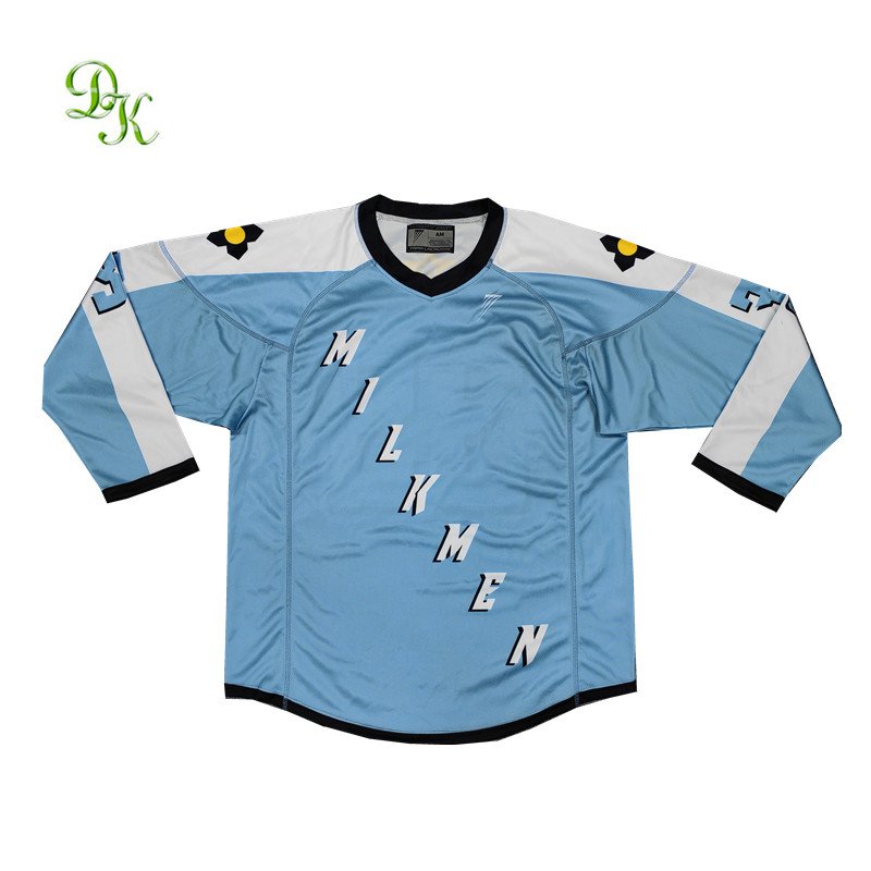 Sublimated print roller poland ice hockey practice jerseys with tackle twill