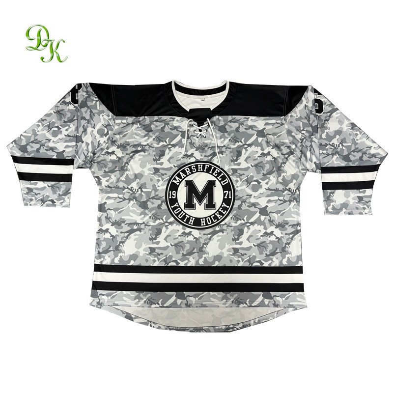 Sublimated print roller poland ice hockey practice jerseys with tackle twill