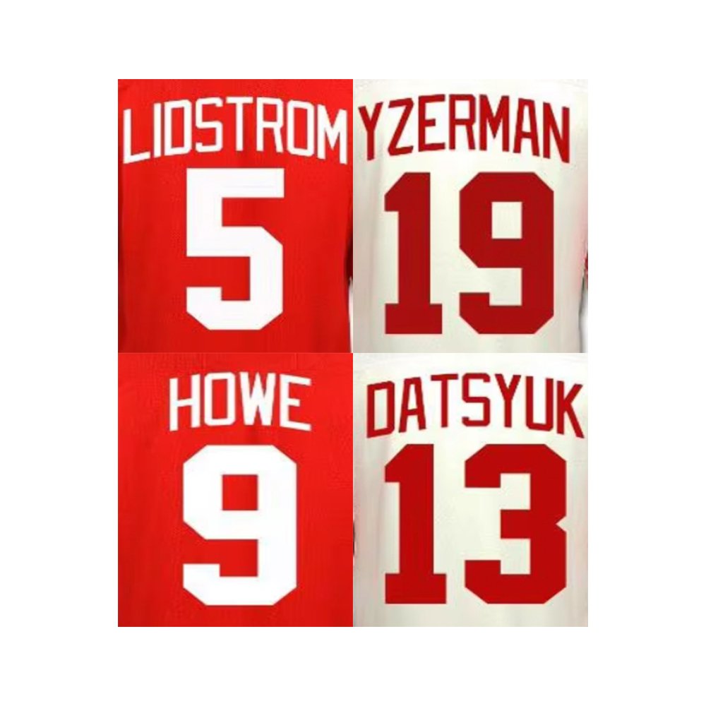 Stitched American Teams Hockey Jerseys Detroit 5 Lidstrom 9 Howe 13 Datsyuk 15 Vrana 19 Steve Yzerman 23 Lucas Raymond