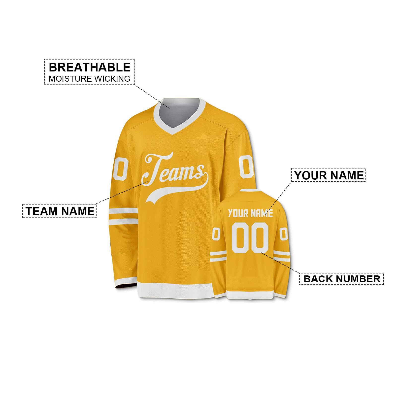 Wholesale Polyester Long Sleeve Ice Hockey Sports Team Shirts Breathable sublimation Custom Ice Hockey Jersey