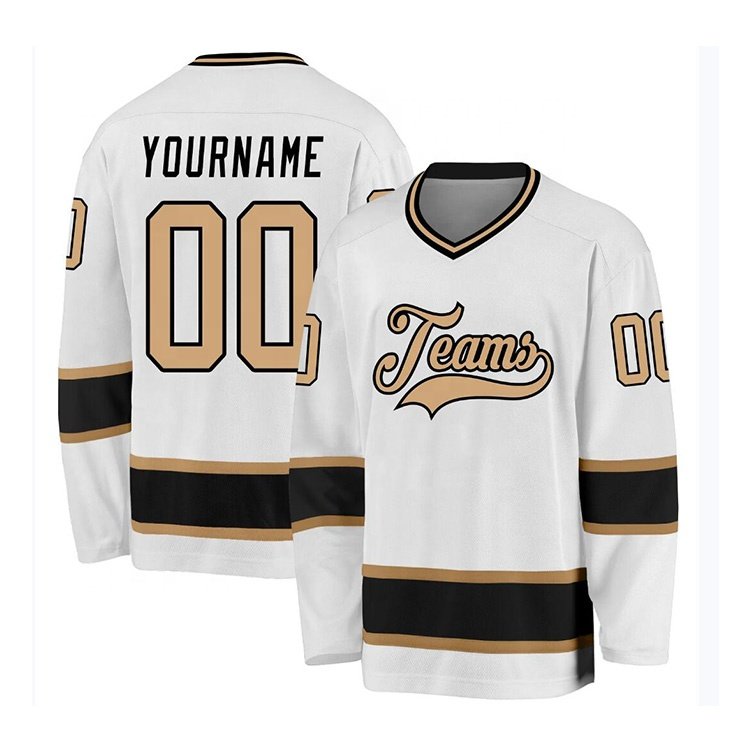 100% polyester team set camouflage custom tackle twill embroidery hockey jerseys