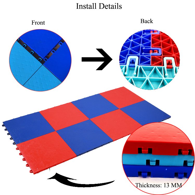 Direct factory indoor roller ice hockey sport court tile PP inline floor outdoor portable roller skating rink flooring mat