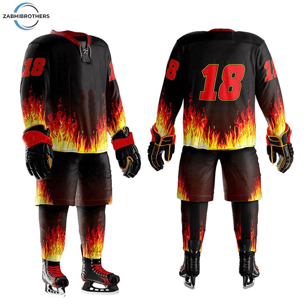 Premium Quality Unisex Ice Hockey Jersey Pant Sets Factory Manufactured OEM Team Name Printed Sports Wear Wholesale Price