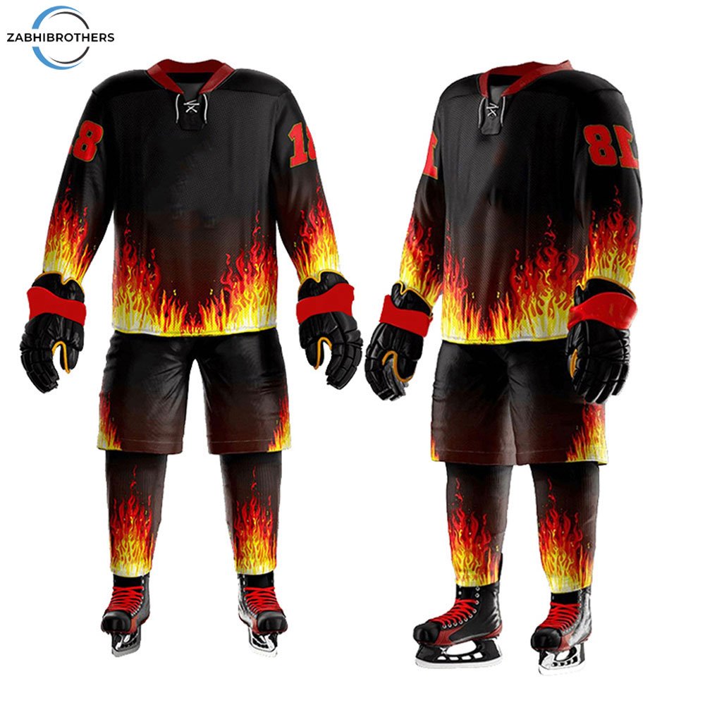 Premium Quality Unisex Ice Hockey Jersey Pant Sets Factory Manufactured OEM Team Name Printed Sports Wear Wholesale Price