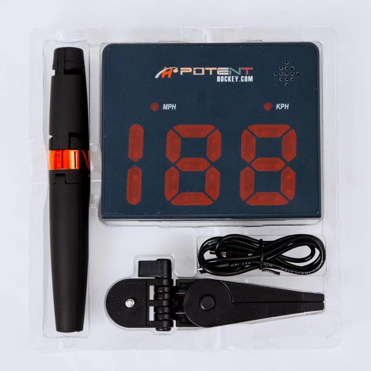 Potent Speed Radar Gun measure the shots speed instantly and accurately for hockey golf baseba