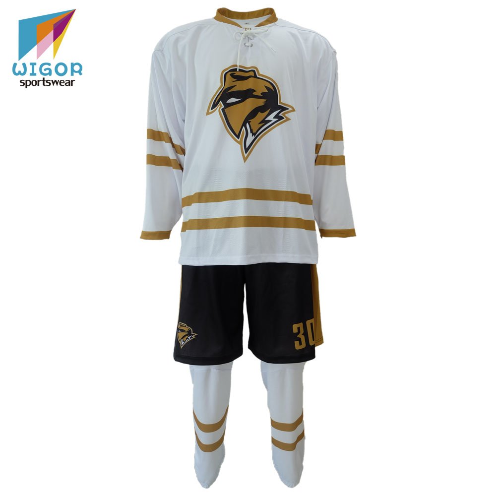 High quality ice hockey equipment full sublimated print custom reversible hockey jersey